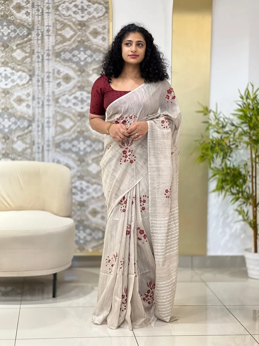 Creamy Baswada Silk Sarees